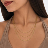 Threaded Layered Gold Plated Necklace