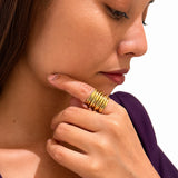 Golden Swirl Whisper Ring
