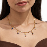 Sapphire Serenity Gold Plated Charm Necklace
