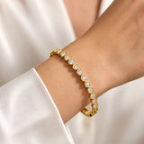 Gold Plated Aurora Diamond Bangle