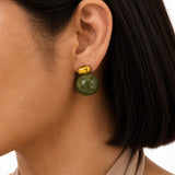Green Muse Gold Plated Earrings