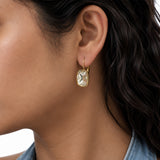 White Petal Gold Plated Earrings