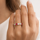 Red & White Crystal Ring