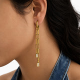 Monroe Link Diamond Gold Plated Earrings