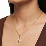 Pear Crystal Gold-Plated Necklace