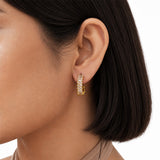 Gleam Bar Diamond Gold Plated Earrings