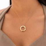 Halo Studded Rose Gold Necklace
