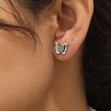 Silver Celestial Butterfly Diamond Earrings