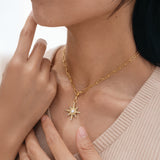 Solara Pearl Starburst Pendant Necklace