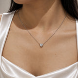 Silver Cupid Heart Diamond Necklace