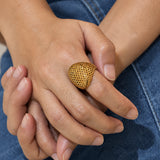 Woven Glow Gold Plated Ring