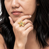 Starfish Gold Plated Charm Ring
