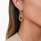 Elara Dual-Tone Drop Earring