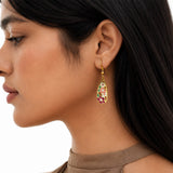 Mosaic Bloom Gold Plated Drop Earrings