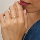 Lunara Diamond Gold Plated Open Ring