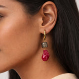 Crimson Stone Drop Earrings