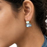 Mermaid Tide Blue Gold Plated Earrings
