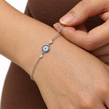 Royal Blue Silver Dainty Bracelet