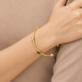 Golden Gemstone Cuff Gold Plated Bracelet