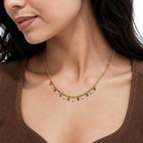 Elara Leaf Green Gold Plated Necklace