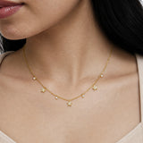 Nova Circle Diamond Gold Plated Necklace