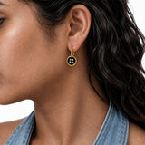 Black Clover Gold Plated Earrings