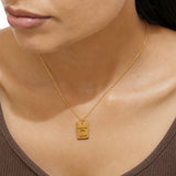 Personalized Engraved Gold Plated Bar Pendant Necklace