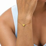 Personalized Engraved Gold Plated Heart Bracelet