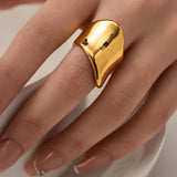 Solis Wide Gold Band Ring