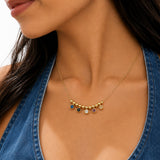 Mosaic Colorful Gold Plated Necklace