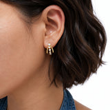 Crystal Petal Drop Gold-Plated Earrings