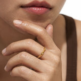 Velvet Wave Diamond Gold Plated Band Ring
