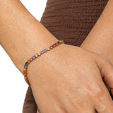 Rainbow Tennis Gold Plated Bracelet