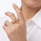 Gold Plated Sphere Statement Ring