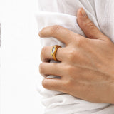 White Drift Gold Plated Ring