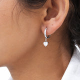 Silver Grace Heart Diamond Earring