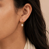 Minimal Micro Pearl Gold Plated Hoop Earrings