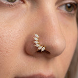 Aurelia Leaf Cascade Nose Pin
