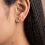 Amora Double Heart Studs