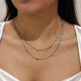 Silver Double Layer Necklace