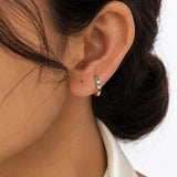 Gold Plated Green Glow Diamond Earring