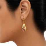 Mosaic Bloom Gold Plated Drop Earrings