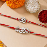 Sacred Om Pearl Bhaiya Bhabhi Rakhi Set