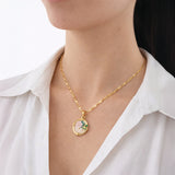 Floral Enamel Pendant
