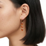 Garnet hoop danglers