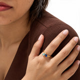 Ocean Gold Plated Blue Diamond Ring