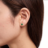 Emerald Solitaire Studs