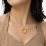 Halo Studded Gold Plated Necklace