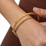 Molten Gleam Hammered Gold Plated Bangle