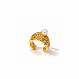 Zara Pearl Gold Plated Ear Cuff